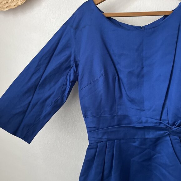 Vtg Miss Brooks New York royal blue 50s midcentury dress knee length‎ M/L - Picture 7 of 7